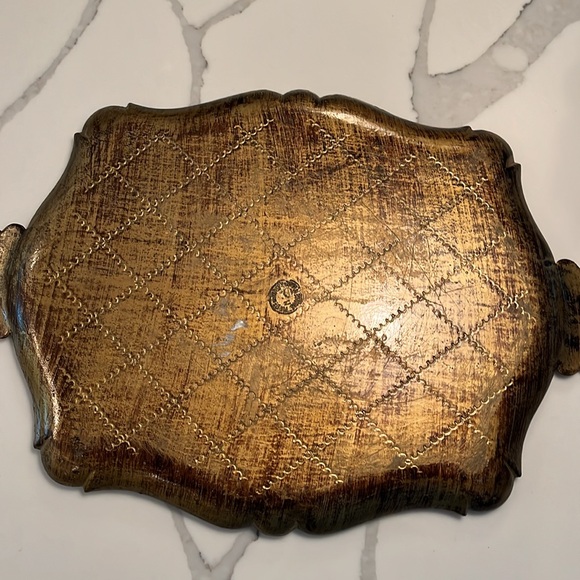 Vintage Handmade Painted Florentine Serving Tray - Picture 6 of 6